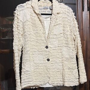 Chico's Ivory Textured Blazer